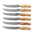KATFINGER | Sada 6 damaškových steakových nožů 4,7" (12cm) | Olive | KF504