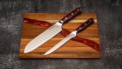 KATFINGER | Red River | sada damaškových nožů 2ks + prkno | KFs215