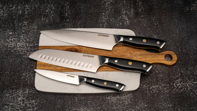 KATFINGER | White Marble | sada damaškových nožů 3ks + prkno | KFs112