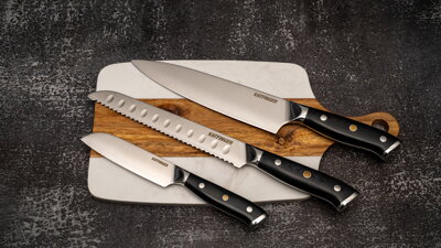 KATFINGER | White Marble | sada damaškových nožů 3ks + prkno | KFs114