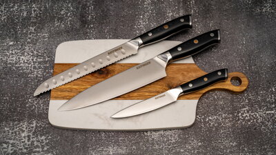 KATFINGER | White Marble | sada damaškových nožů 3ks + prkno | KFs115