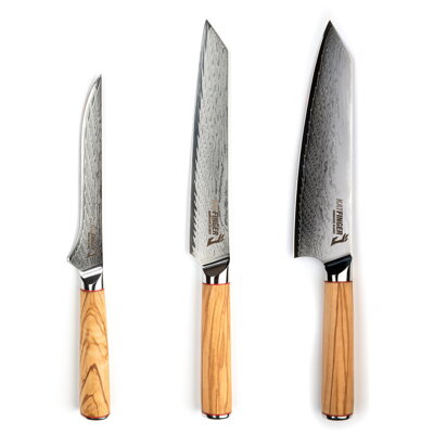 KATFINGER | Grill Olive | sada damaškových nožů 3ks | KFs423