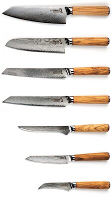 KATFINGER | Profi Olive | sada damaškových nožů 7ks | KFs421