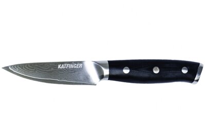 KATFINGER | Damaškový nůž na zeleninu 3,5" (8,9cm) | černý | KF107