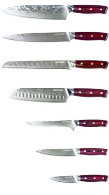 KATFINGER | Profi Red | sada damaškových nožů 7ks | KFs012