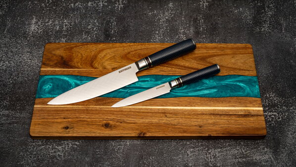 KATFINGER | Blue River | sada damaškových nožů 2ks + prkno | KFs317