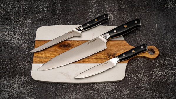 KATFINGER | White Marble | sada damaškových nožů 3ks + prkno | KFs116