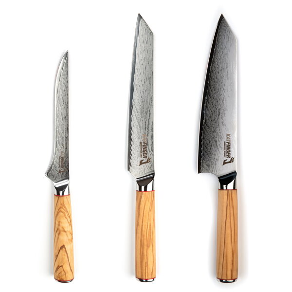 KATFINGER | Grill Olive | sada damaškových nožů 3ks | KFs423