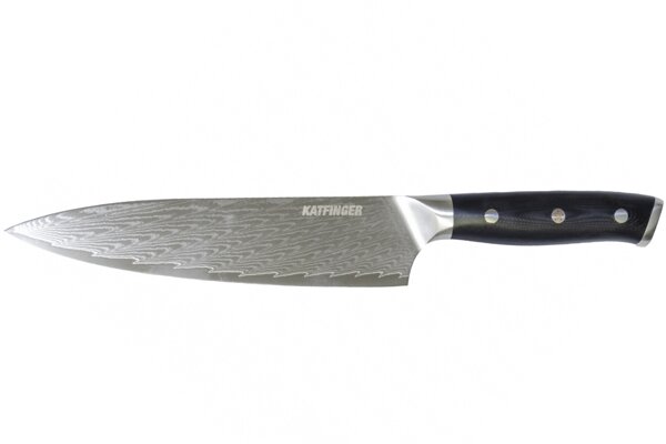 KATFINGER | Damaškový nůž šéfkuchaře 8&quot; (20cm) | černý | KF101L