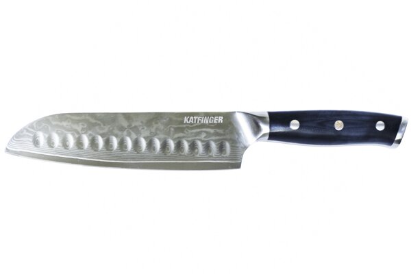 KATFINGER | Damaškový nůž Santoku 7&quot; (17,8cm) | černý | KF102