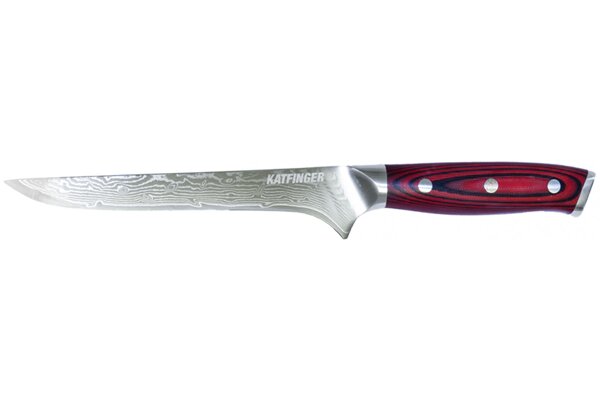 KATFINGER | Damaškový nůž vykošťovací 6,3&quot; (16cm) | červený | KF205