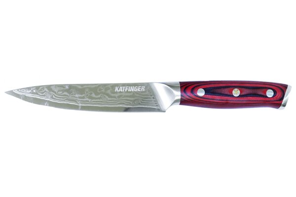 KATFINGER | Damaškový nůž univerzální 5&quot; (12,9cm) | červený | KF206